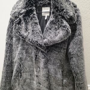 Avec Les Filles Gray Faux Fur Teddy Jacket